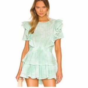 LoveShackFancy Natasha Mini Dress in Mint